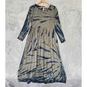 Anthropologie Dolan Dress Womens XL Tie Dye Maxi Left Coast Eliska Blue Green